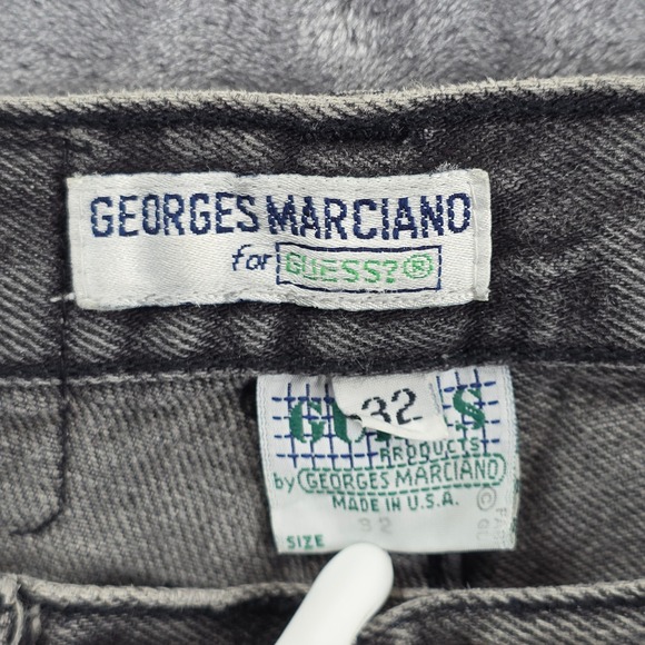 VTG Guess Jeans USA Georges Marciano 32 Gray Black Wash Triangle Logo 90s Mens - Picture 8 of 11